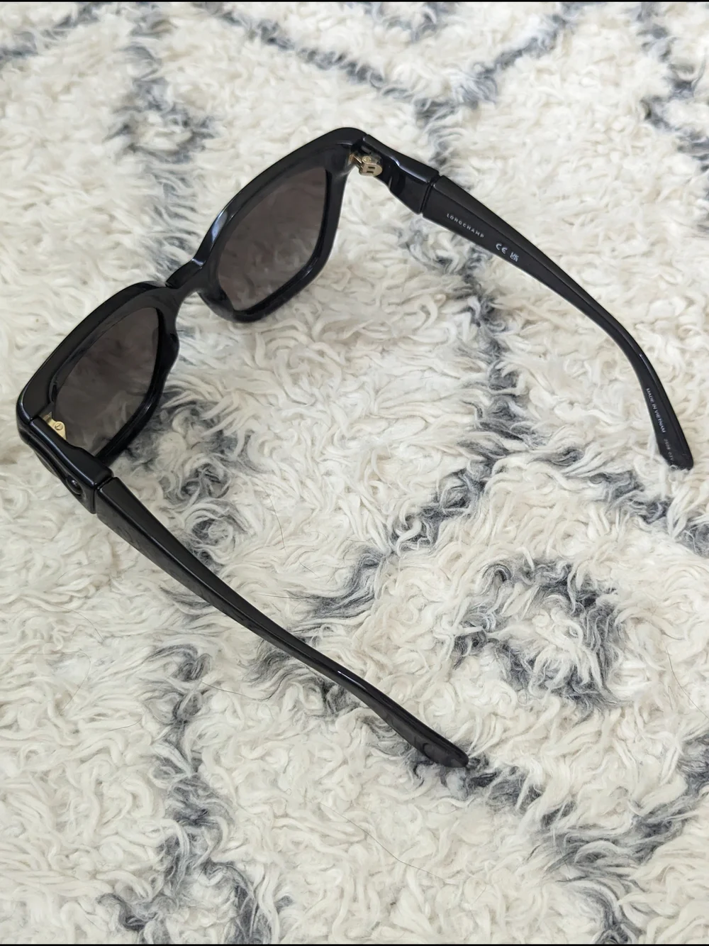 NWOT- Longchamp Black Sunglasses with Protective Case